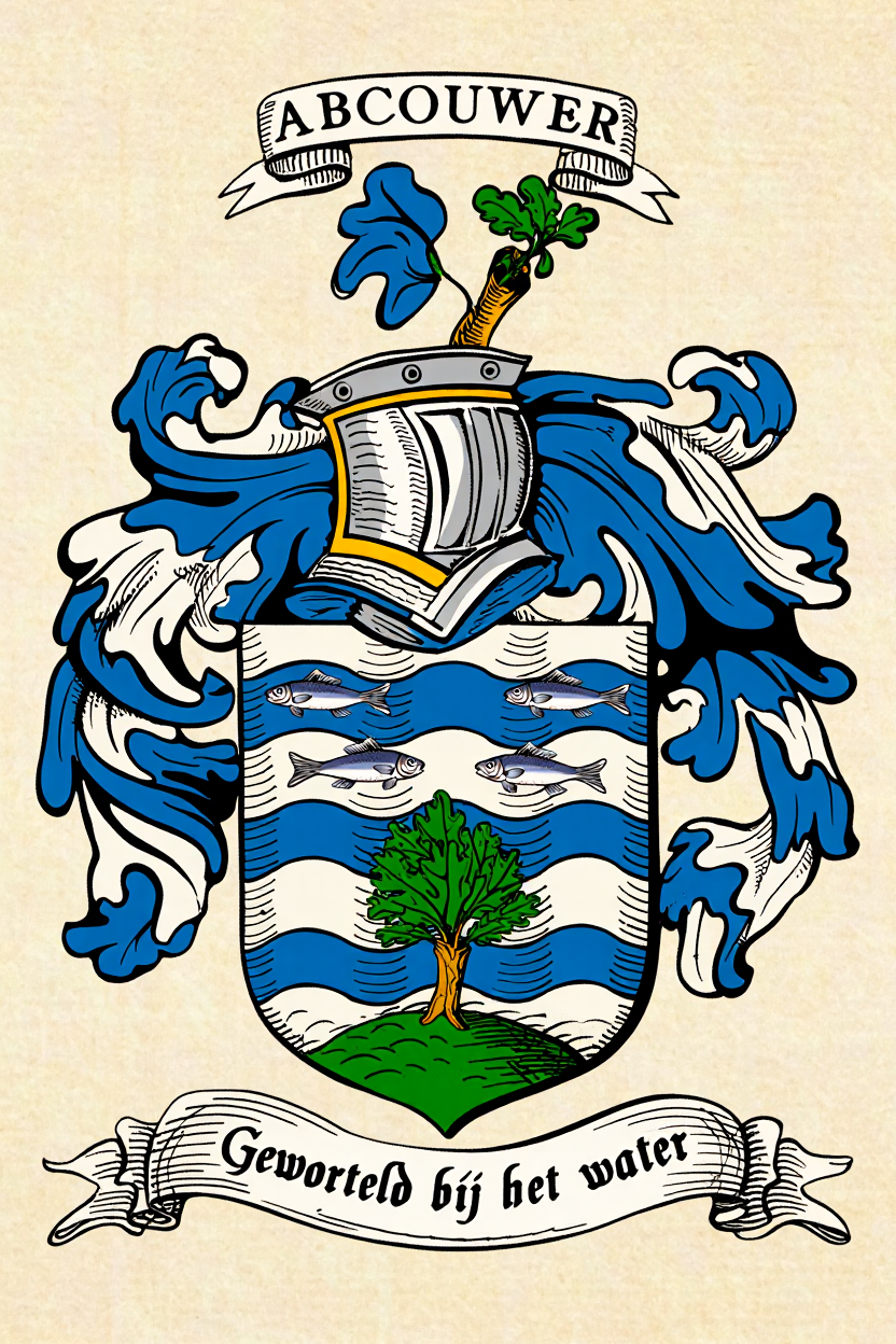 Familiewapen van de achternaam ABCOUWER (vergrendeld)