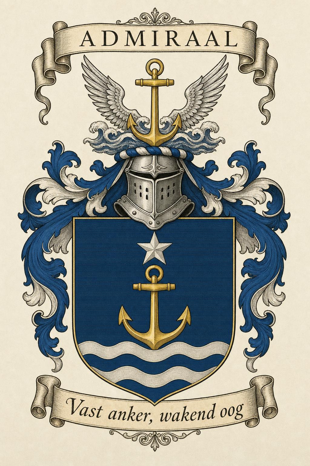 Familiewapen van de achternaam ADMIRAAL (vergrendeld)