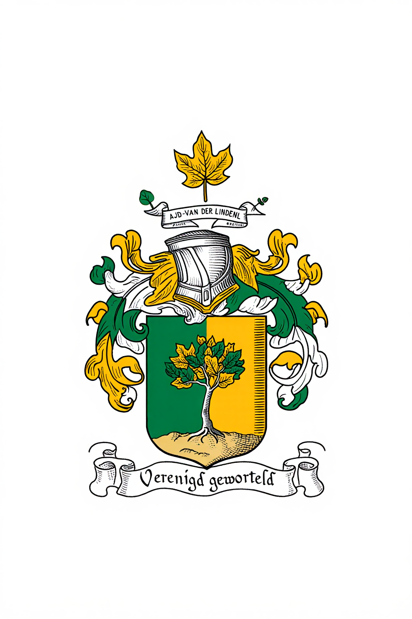Familiewapen van de achternaam AJD-VAN DER LINDENL (vergrendeld)
