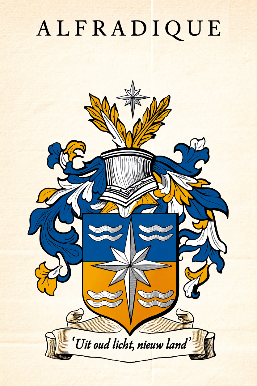 Familiewapen van de achternaam ALFRADIQUE (vergrendeld)