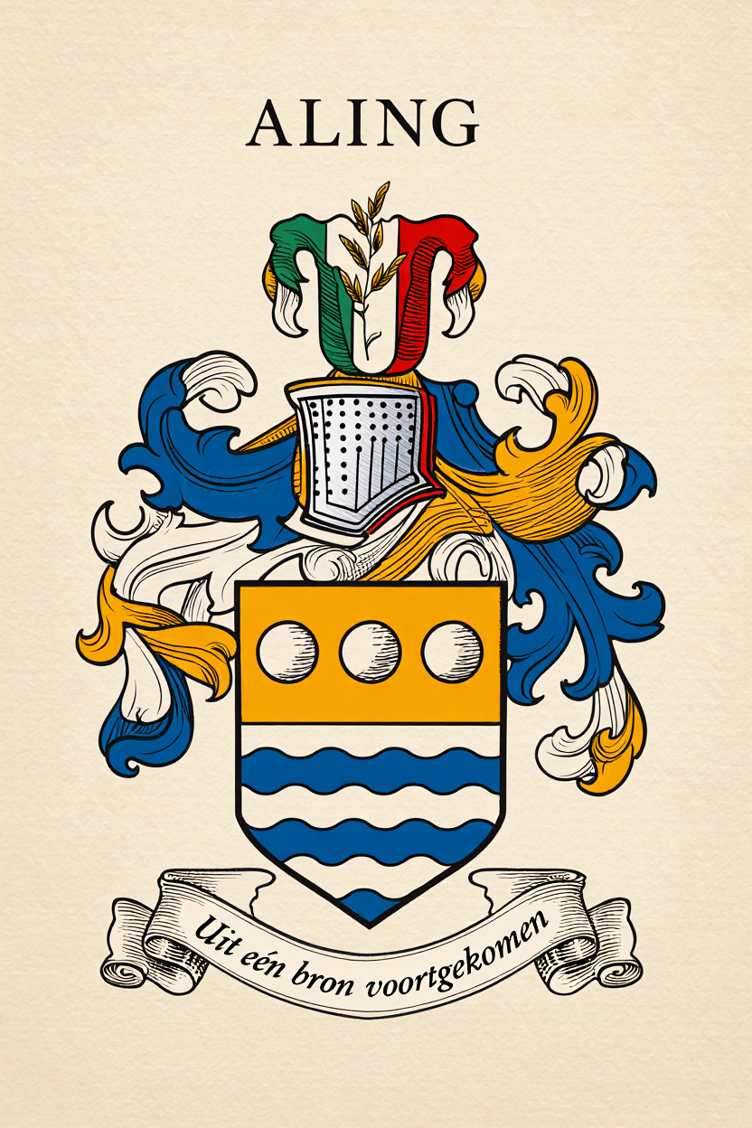Familiewapen van de achternaam ALING (vergrendeld)