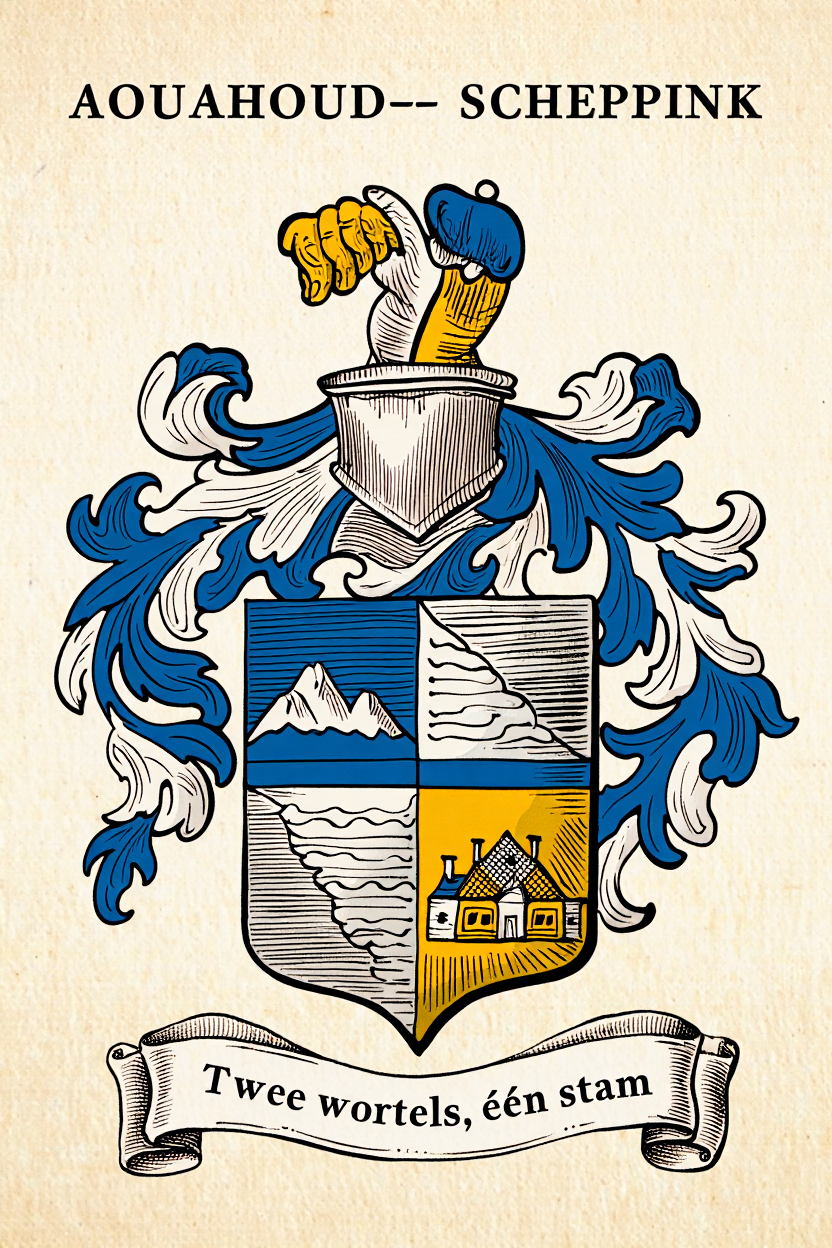 Familiewapen van de achternaam AOUAHOUD- SCHEPPINK