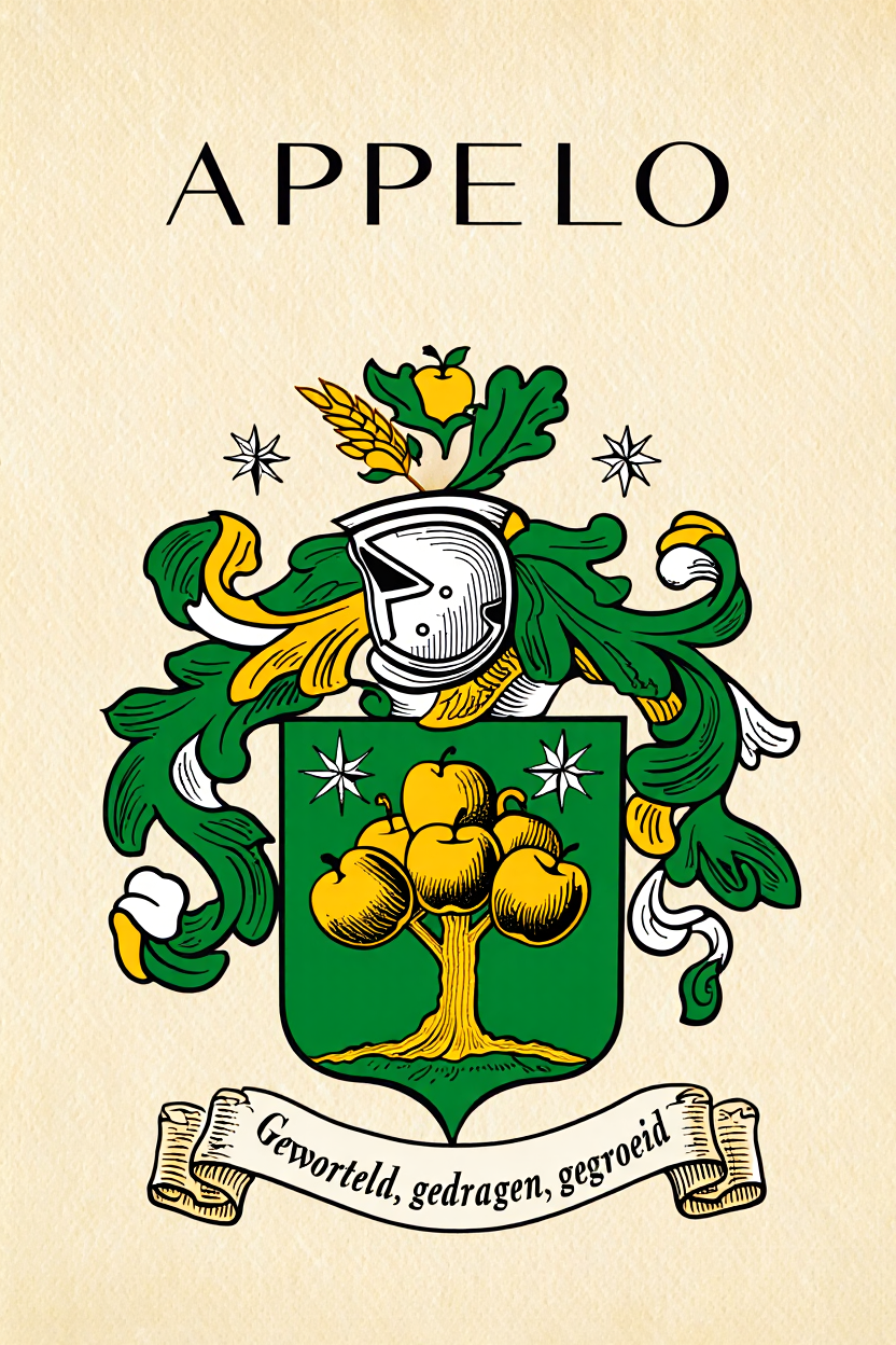 Familiewapen van de achternaam APPELO (vergrendeld)