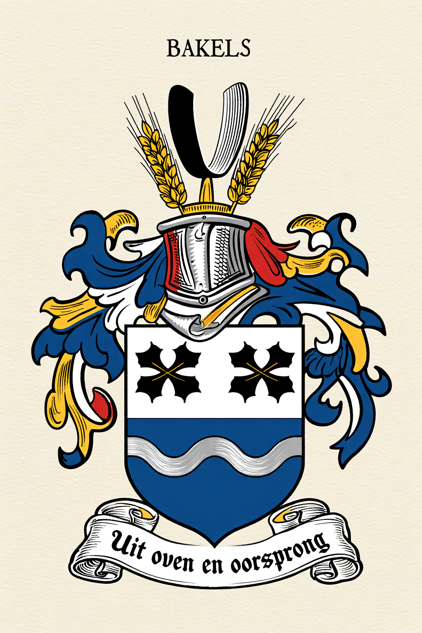Familiewapen van de achternaam BAKELS (vergrendeld)