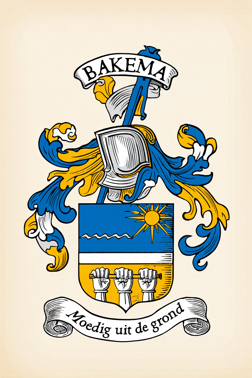 Familiewapen van de achternaam BAKEMA (vergrendeld)