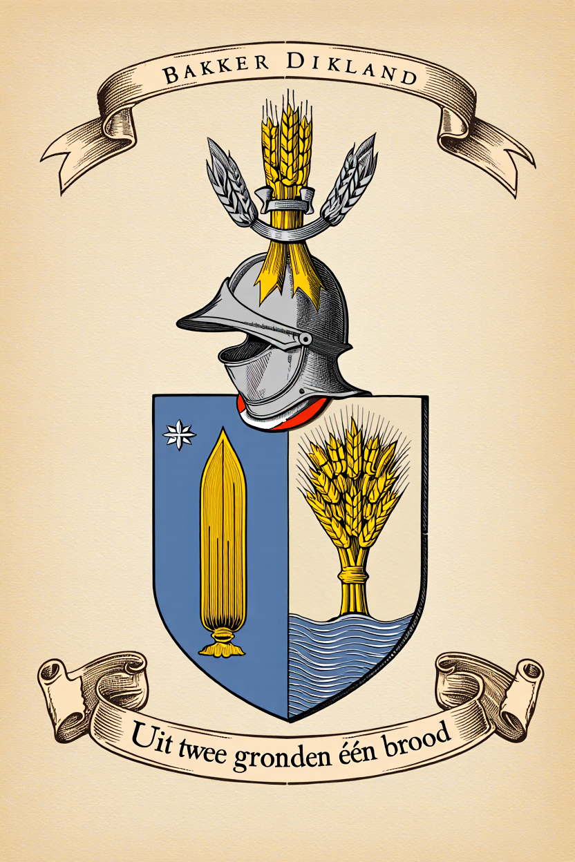 Familiewapen van de achternaam BAKKER DIKLAND (vergrendeld)