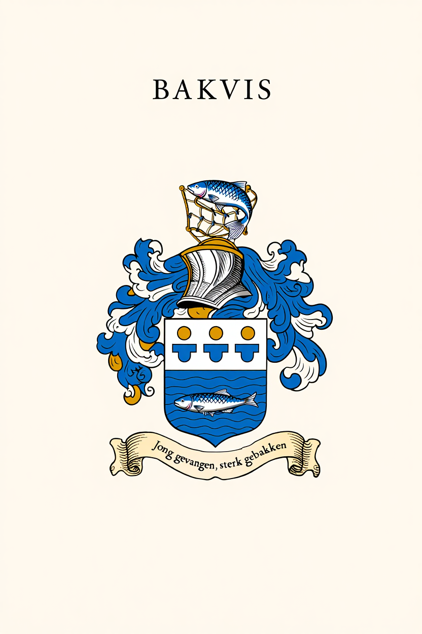 Familiewapen van de achternaam BAKVIS (vergrendeld)