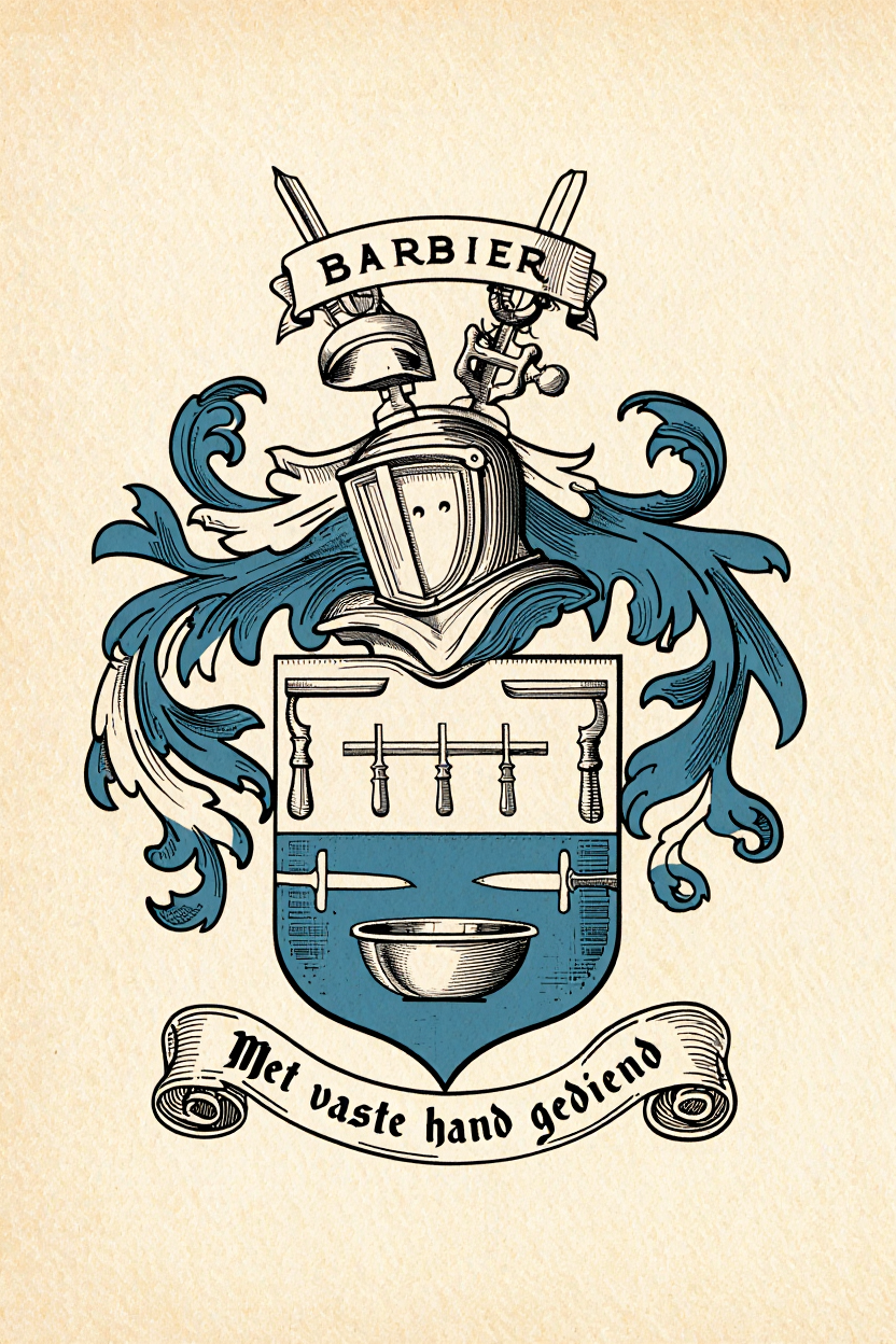 Familiewapen van de achternaam BARBIER (vergrendeld)