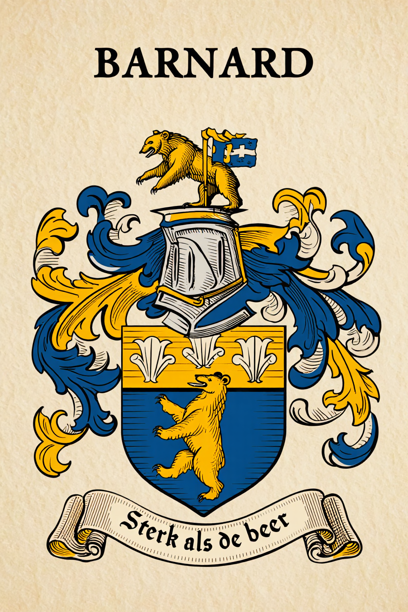 Familiewapen van de achternaam BARNARD (vergrendeld)