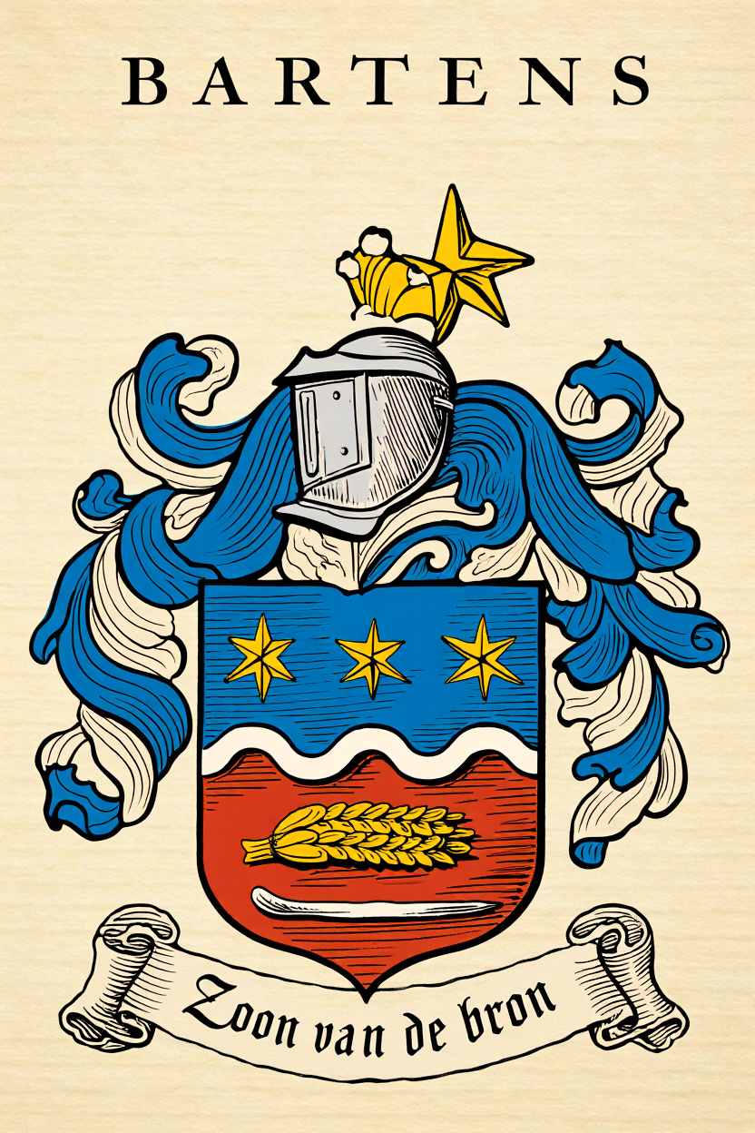 Familiewapen van de achternaam BARTENS (vergrendeld)