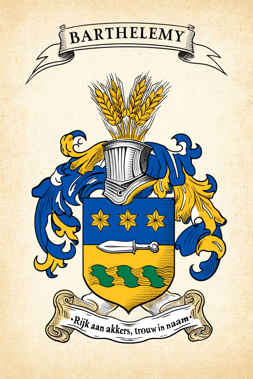 Familiewapen van de achternaam BARTHELEMY (vergrendeld)