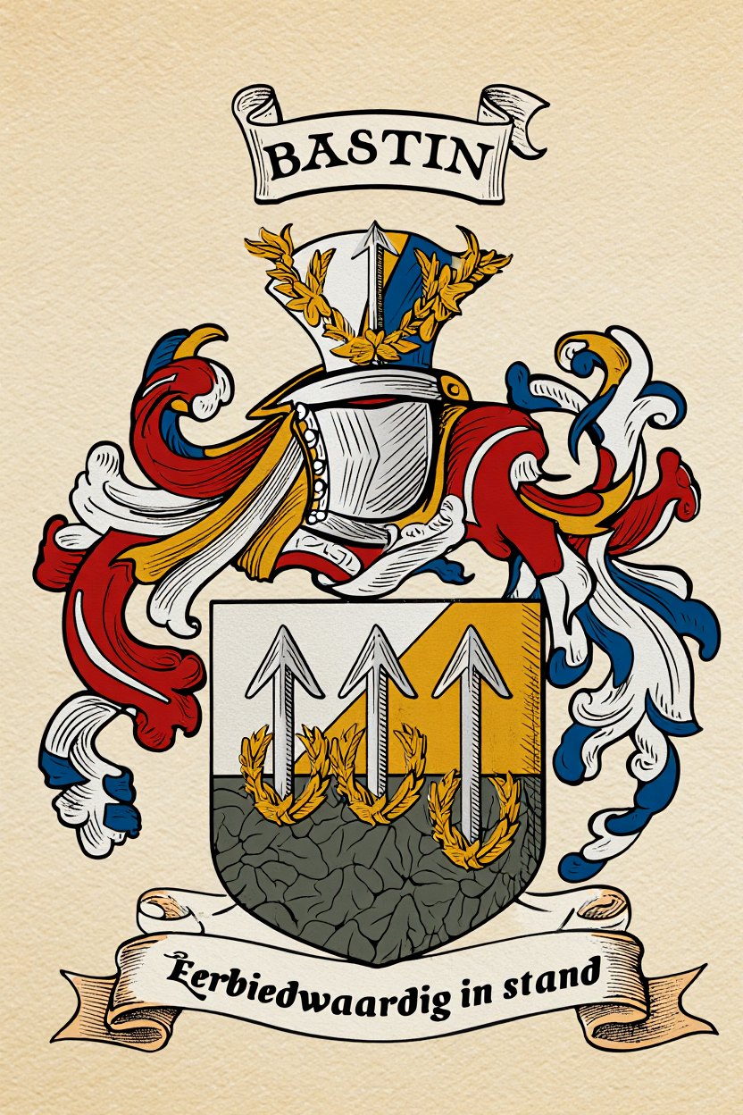 Familiewapen van de achternaam BASTIN (vergrendeld)