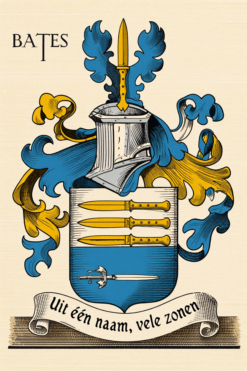 Familiewapen van de achternaam BATES (vergrendeld)