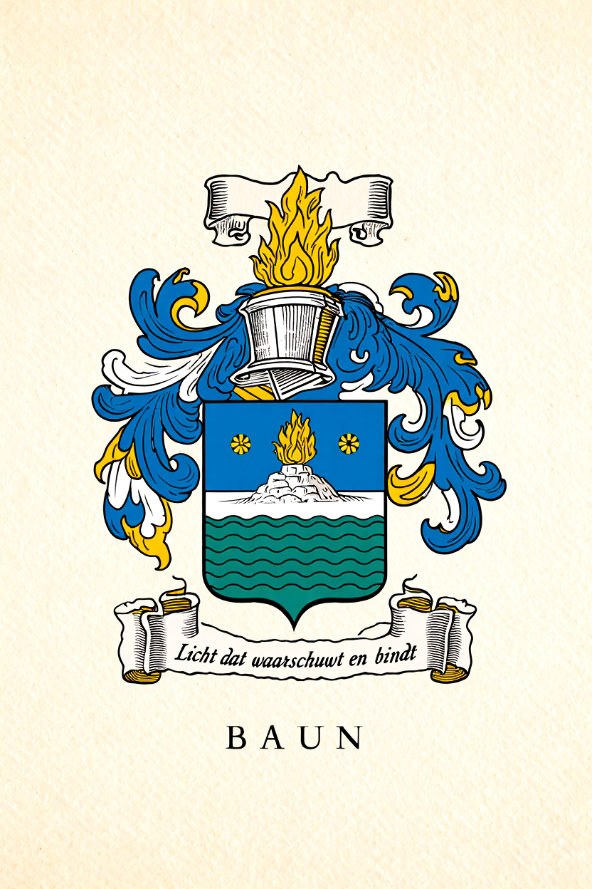 Familiewapen van de achternaam BAUN (vergrendeld)