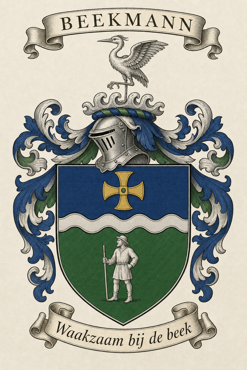 Familiewapen van de achternaam BEEKMANN (vergrendeld)