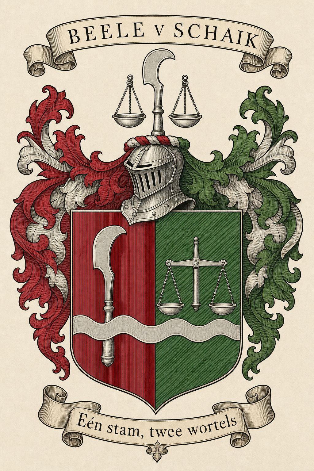 Familiewapen van de achternaam BEELE V SCHAIK (vergrendeld)