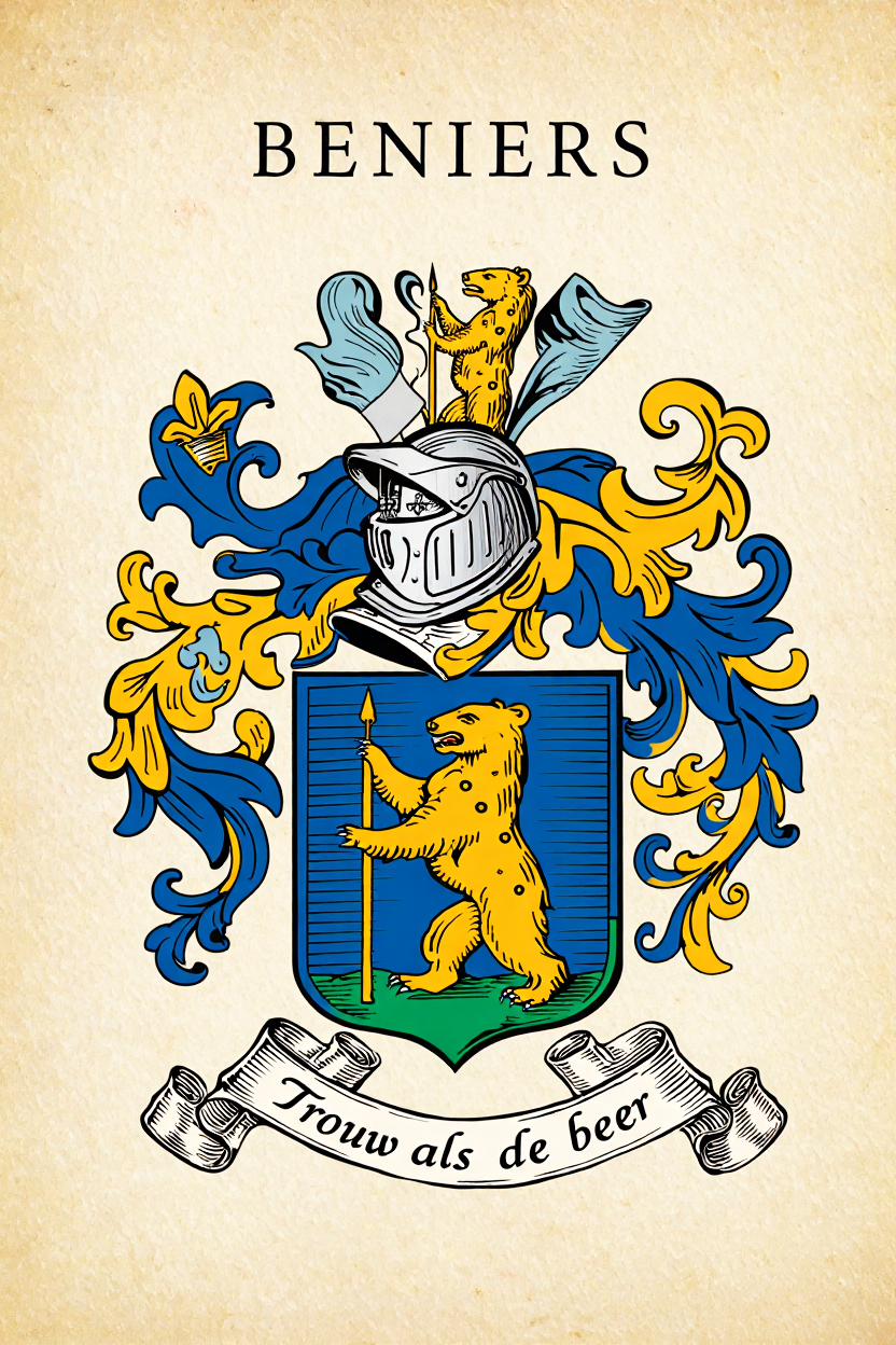 Familiewapen van de achternaam BENIERS (vergrendeld)