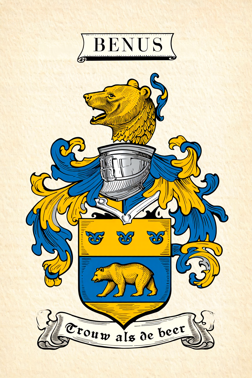 Familiewapen van de achternaam BENUS (vergrendeld)