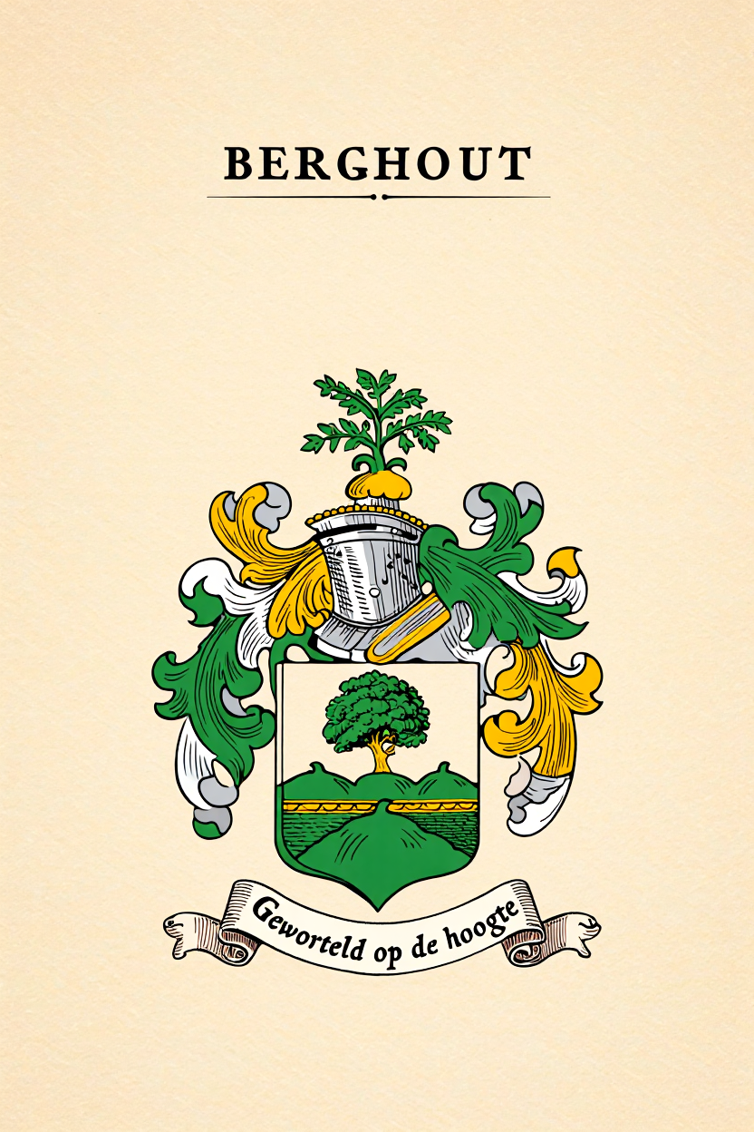 Familiewapen van de achternaam BERGHOUT (vergrendeld)