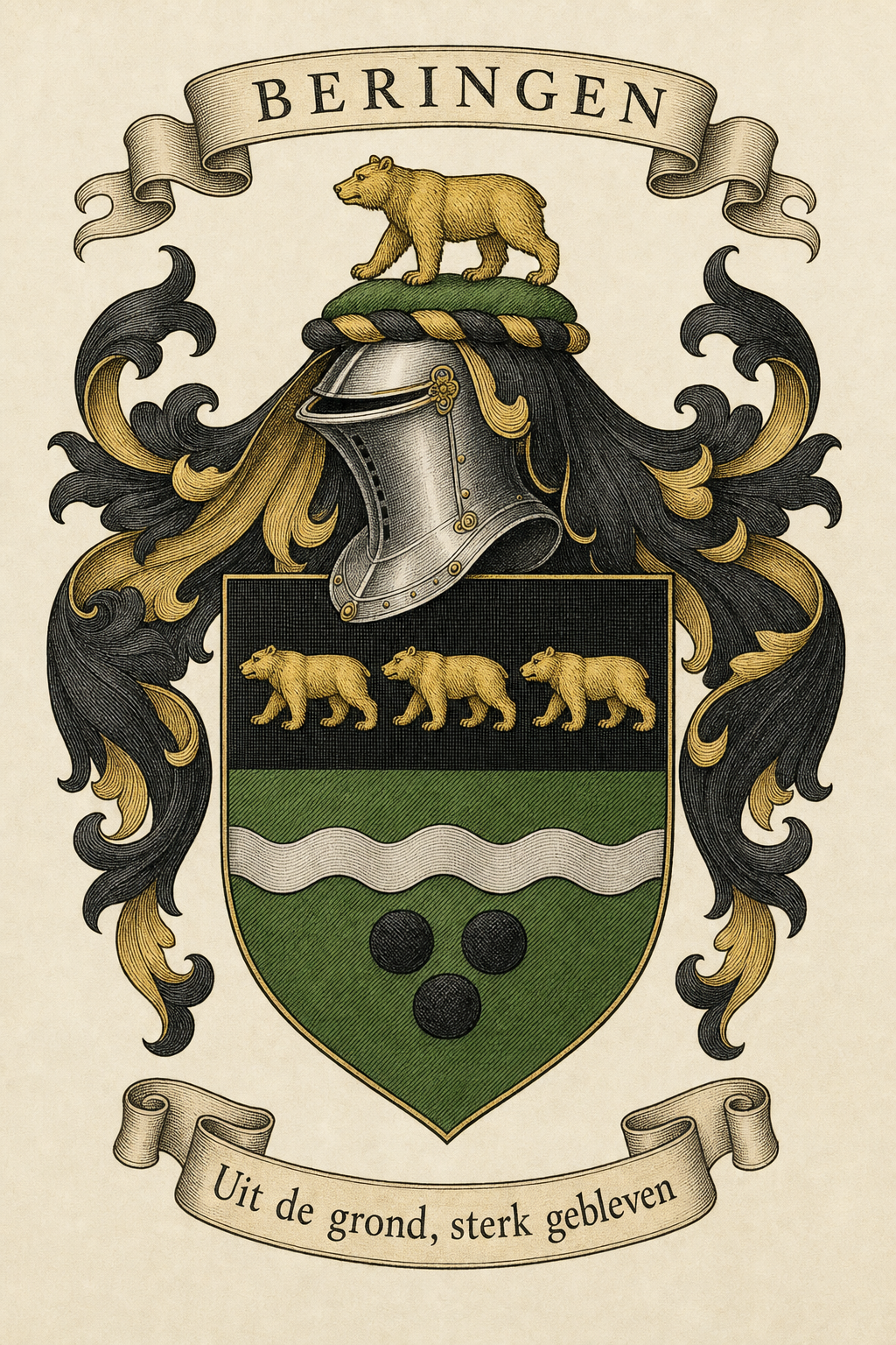 Familiewapen van de achternaam BERINGEN (vergrendeld)