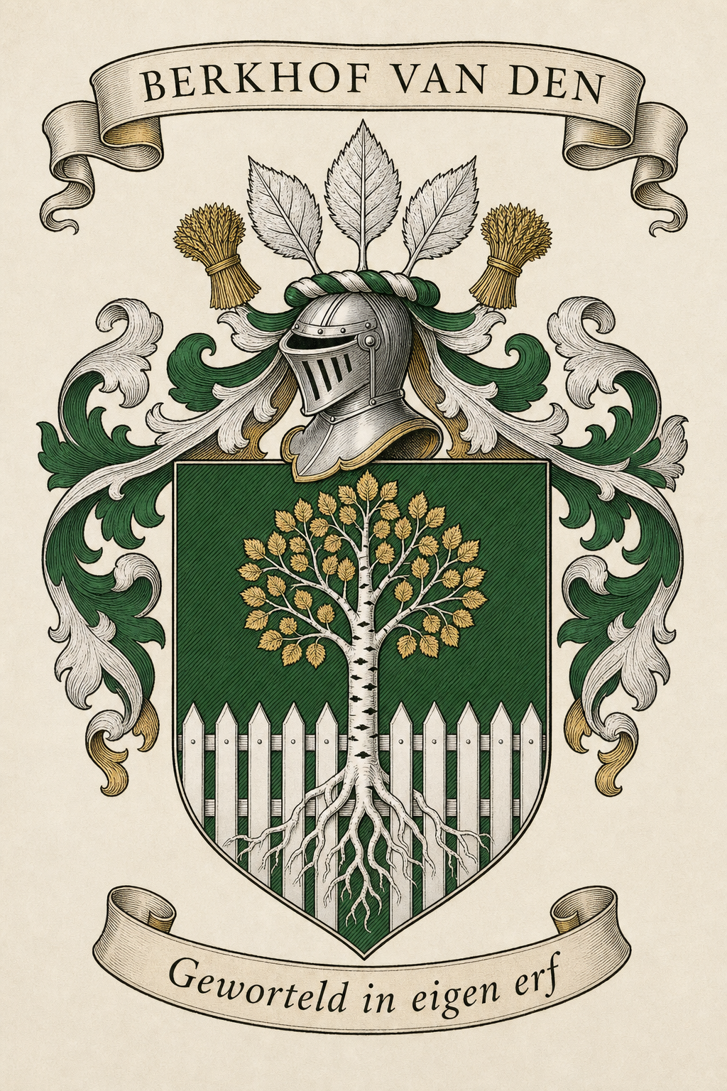 Familiewapen van de achternaam BERKHOF VAN DEN (vergrendeld)