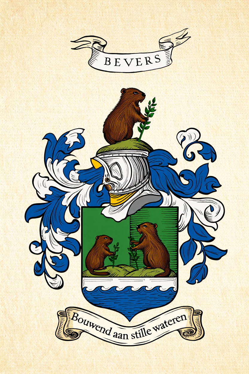 Familiewapen van de achternaam BEVERS (vergrendeld)