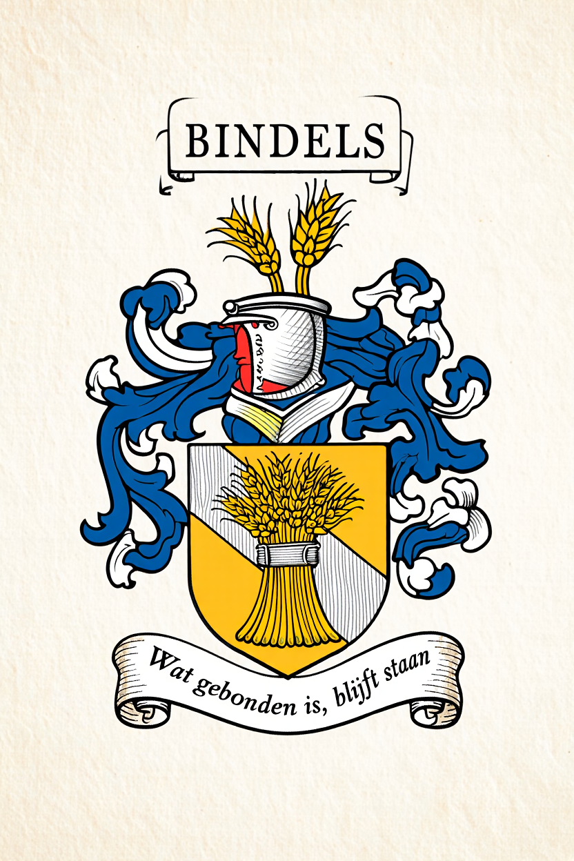Familiewapen van de achternaam BINDELS (vergrendeld)