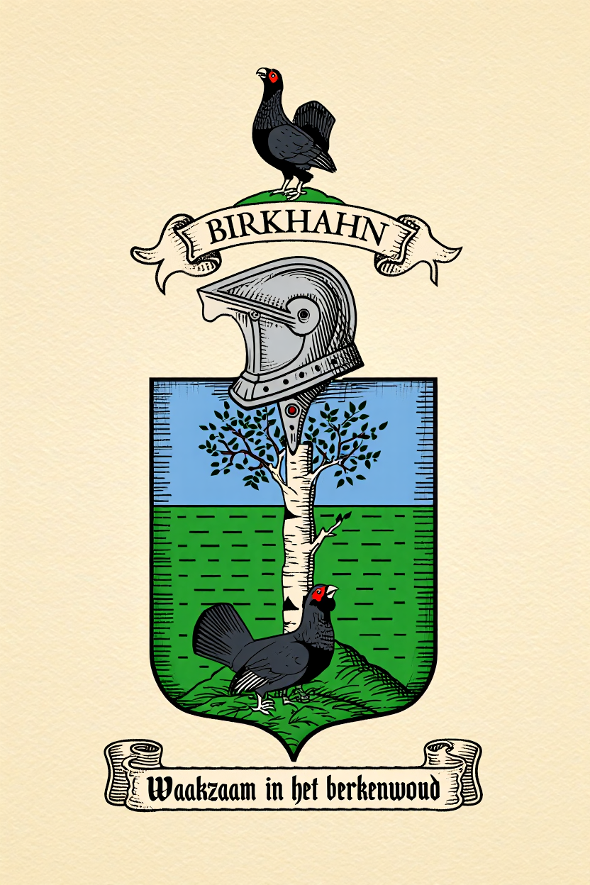 Familiewapen van de achternaam BIRKHAHN (vergrendeld)