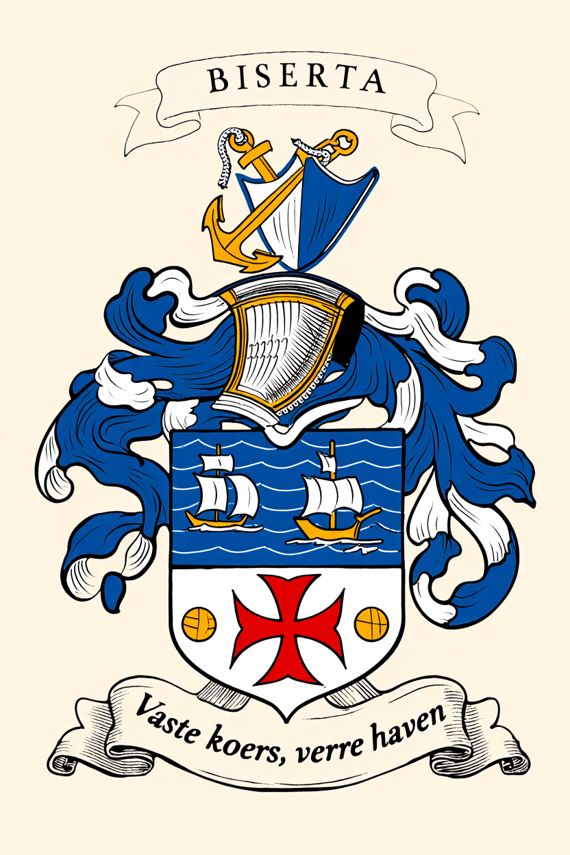 Familiewapen van de achternaam BISERTA (vergrendeld)