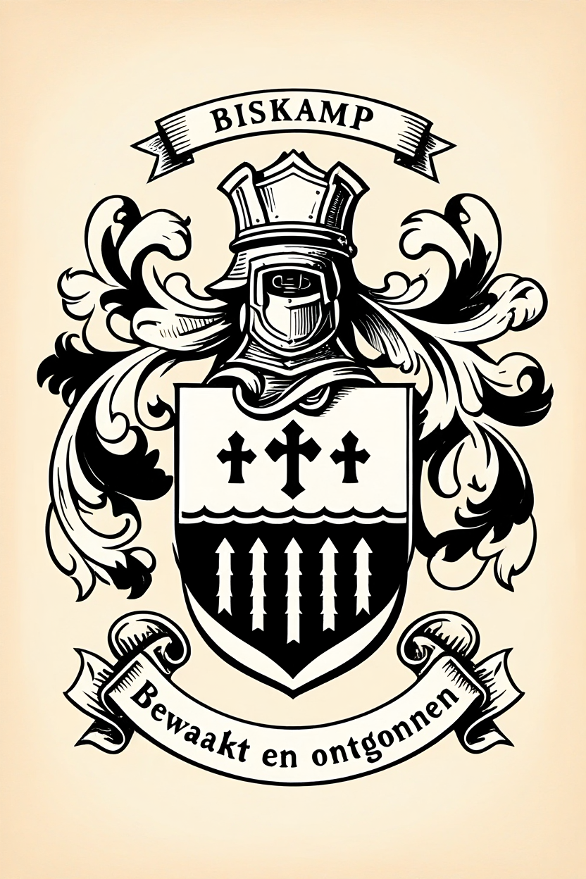 Familiewapen van de achternaam BISKAMP (vergrendeld)