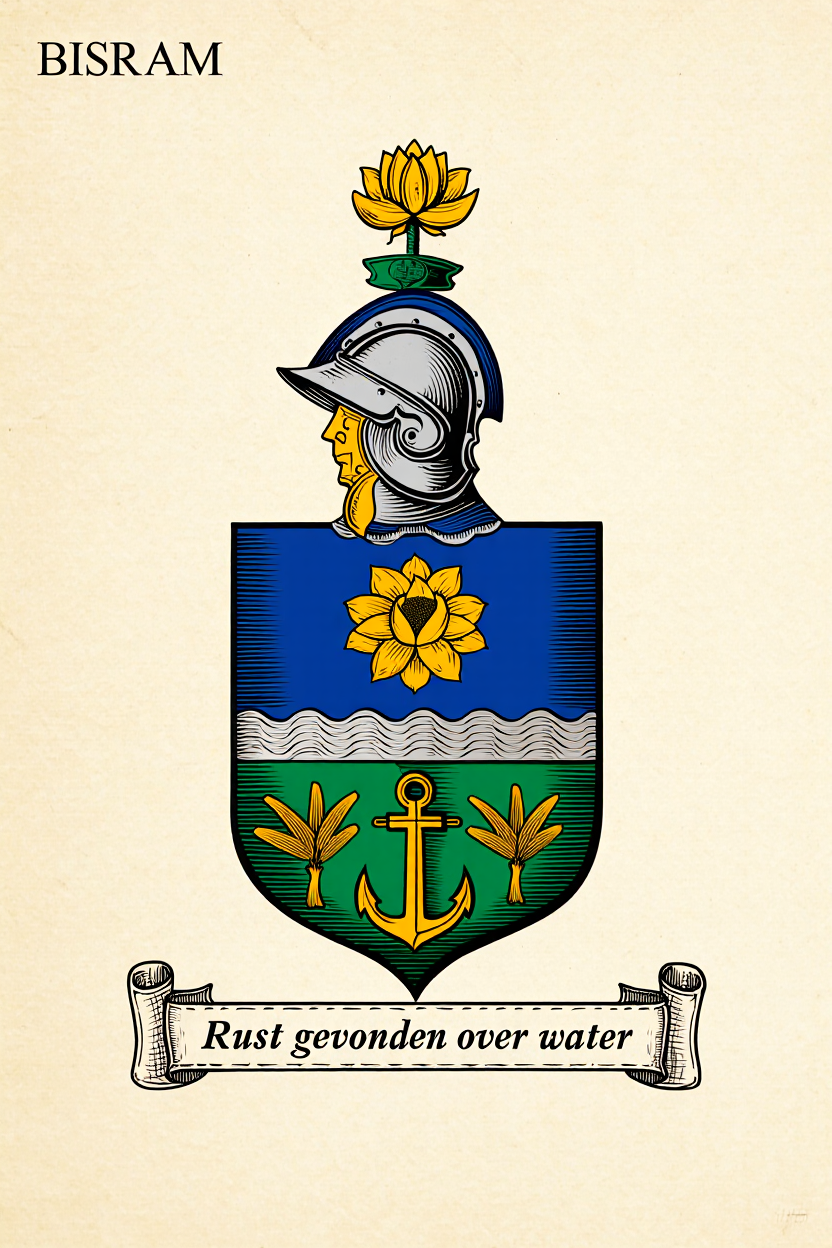 Familiewapen van de achternaam BISRAM (vergrendeld)
