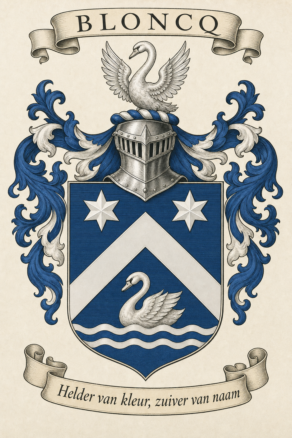 Familiewapen van de achternaam BLONCQ (vergrendeld)