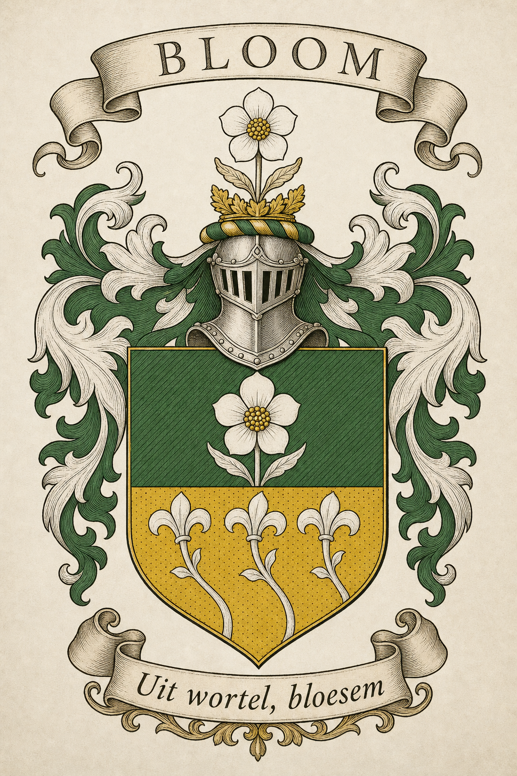 Familiewapen van de achternaam BLOOM (vergrendeld)