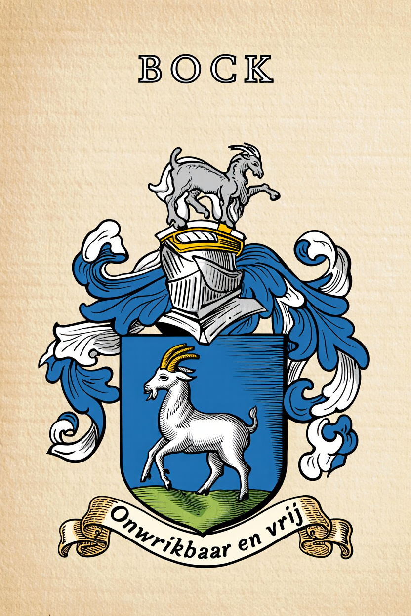 Familiewapen van de achternaam BOCK (vergrendeld)