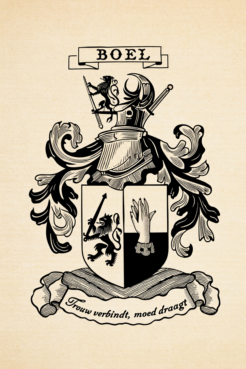 Familiewapen van de achternaam BOEL (vergrendeld)