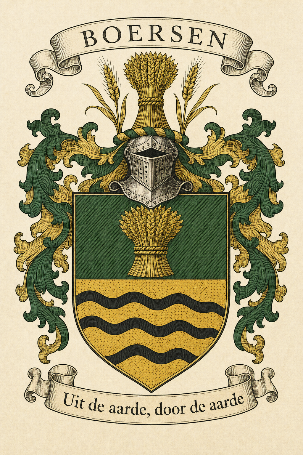 Familiewapen van de achternaam BOERSEN (vergrendeld)