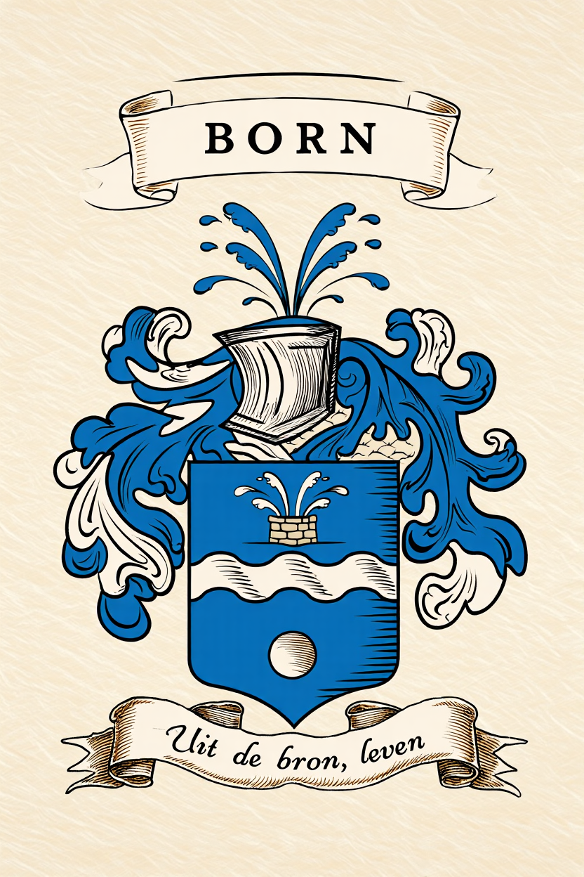 Familiewapen van de achternaam BORN (vergrendeld)