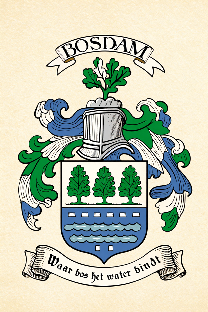 Familiewapen van de achternaam BOSDAM (vergrendeld)