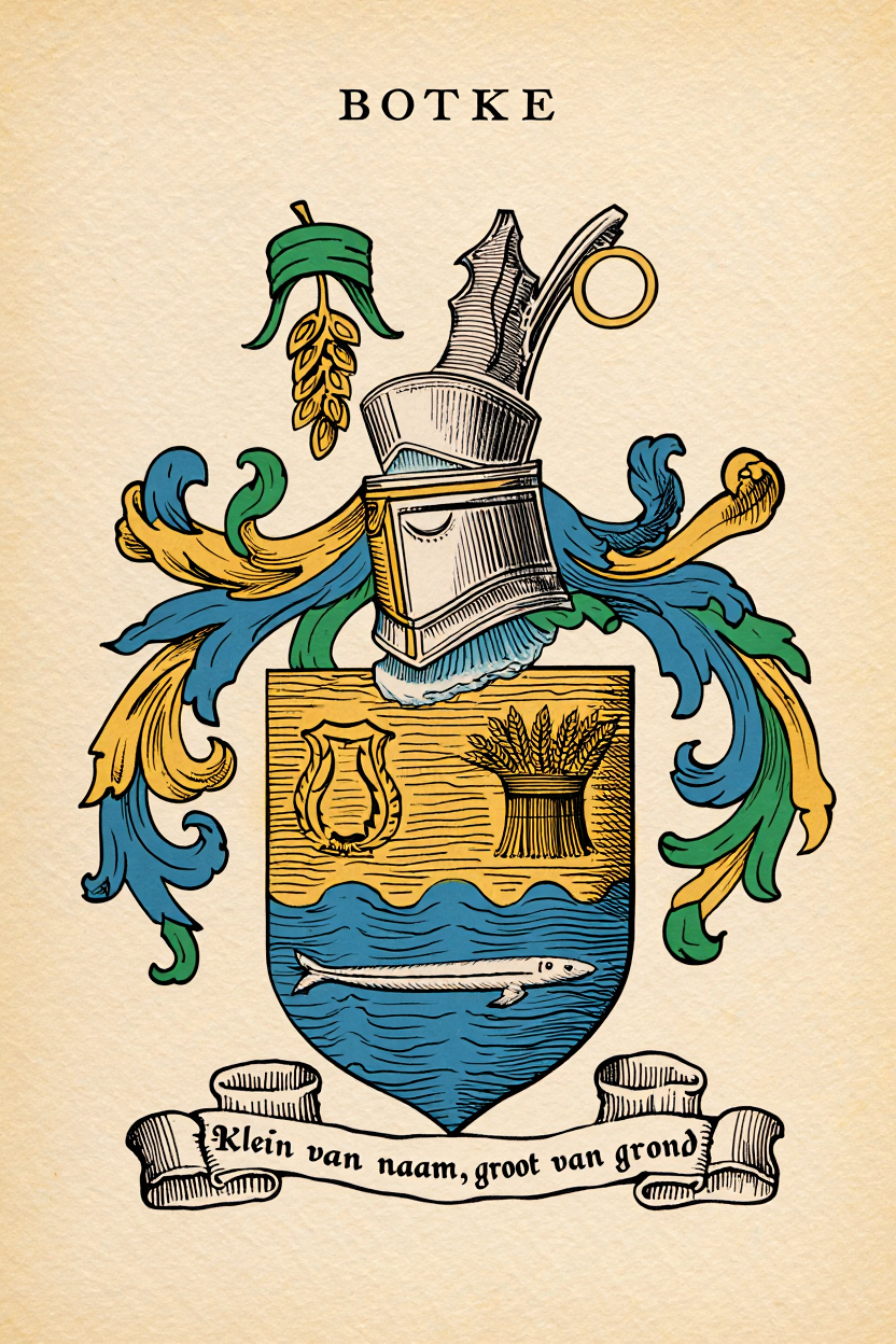Familiewapen van de achternaam BOTKE (vergrendeld)