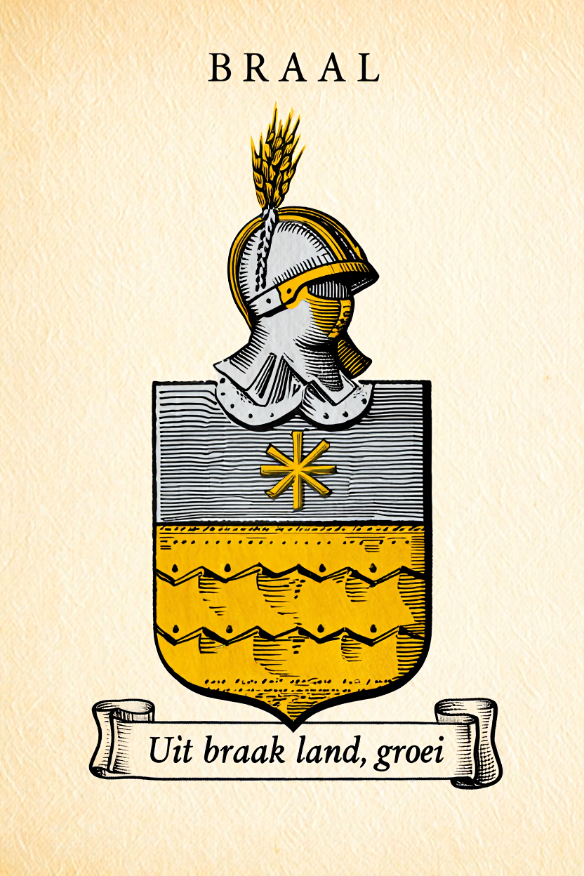Familiewapen van de achternaam BRAAL (vergrendeld)