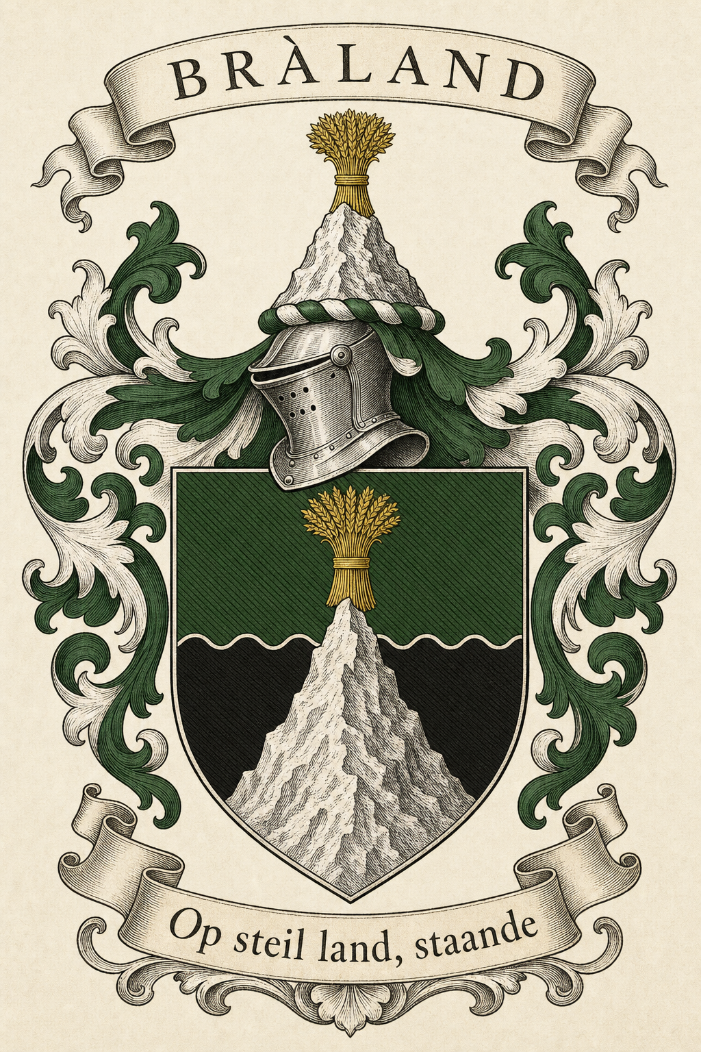 Familiewapen van de achternaam BRÀLAND (vergrendeld)