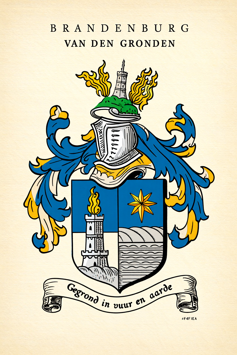 Familiewapen van de achternaam BRANDENBURG VAN DEN GRONDEN (vergrendeld)