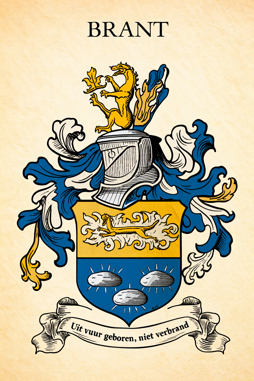 Familiewapen van de achternaam BRANT (vergrendeld)