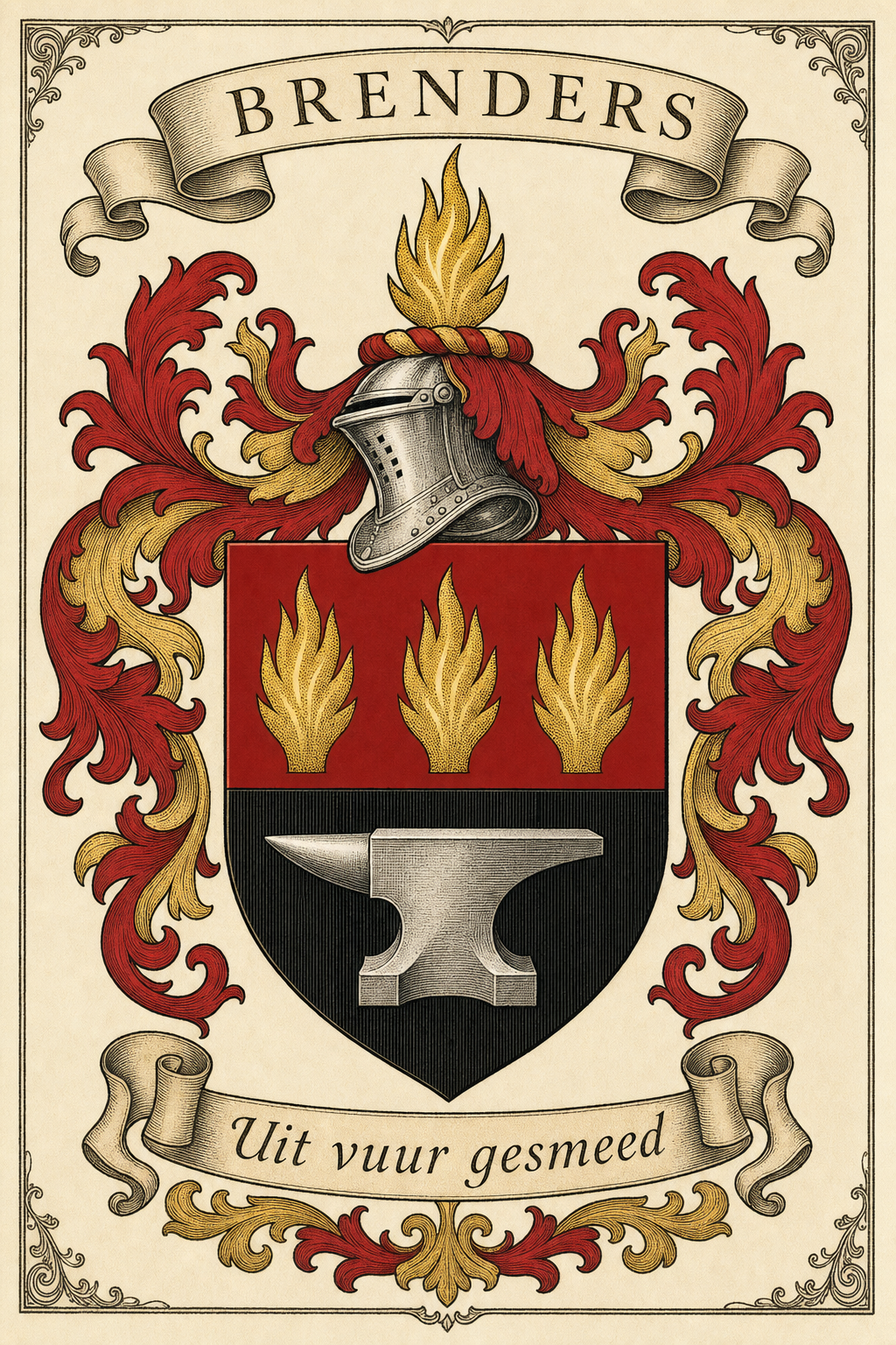 Familiewapen van de achternaam BRENDERS (vergrendeld)