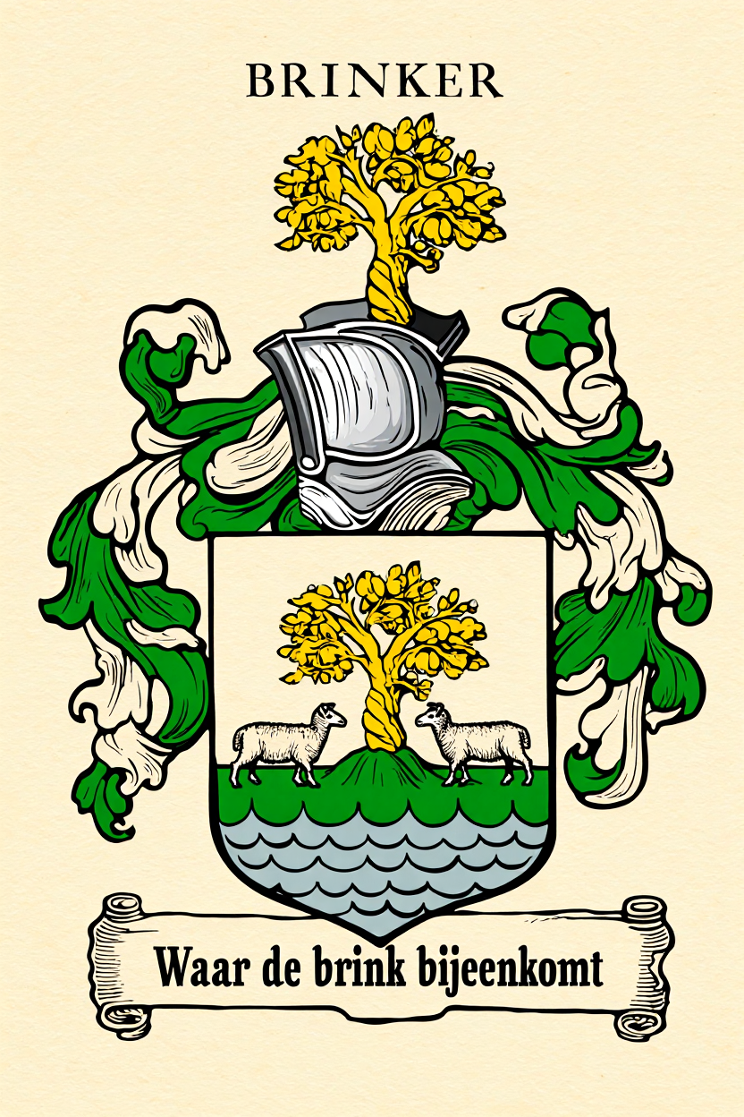 Familiewapen van de achternaam BRINKER (vergrendeld)