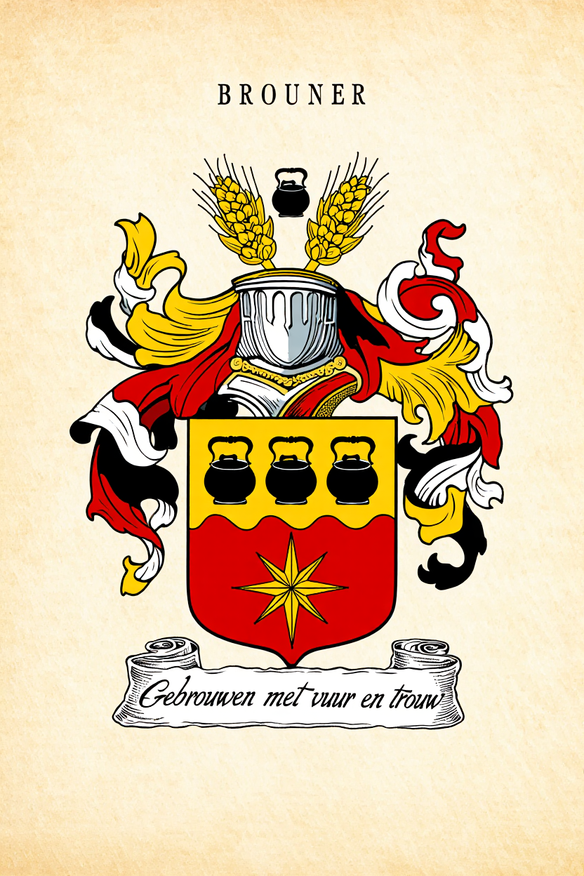 Familiewapen van de achternaam BROUNER (vergrendeld)