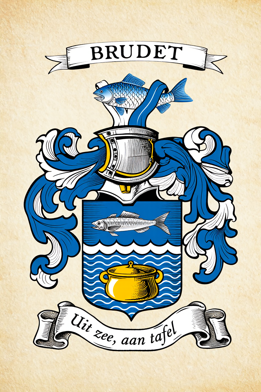 Familiewapen van de achternaam BRUDET (vergrendeld)