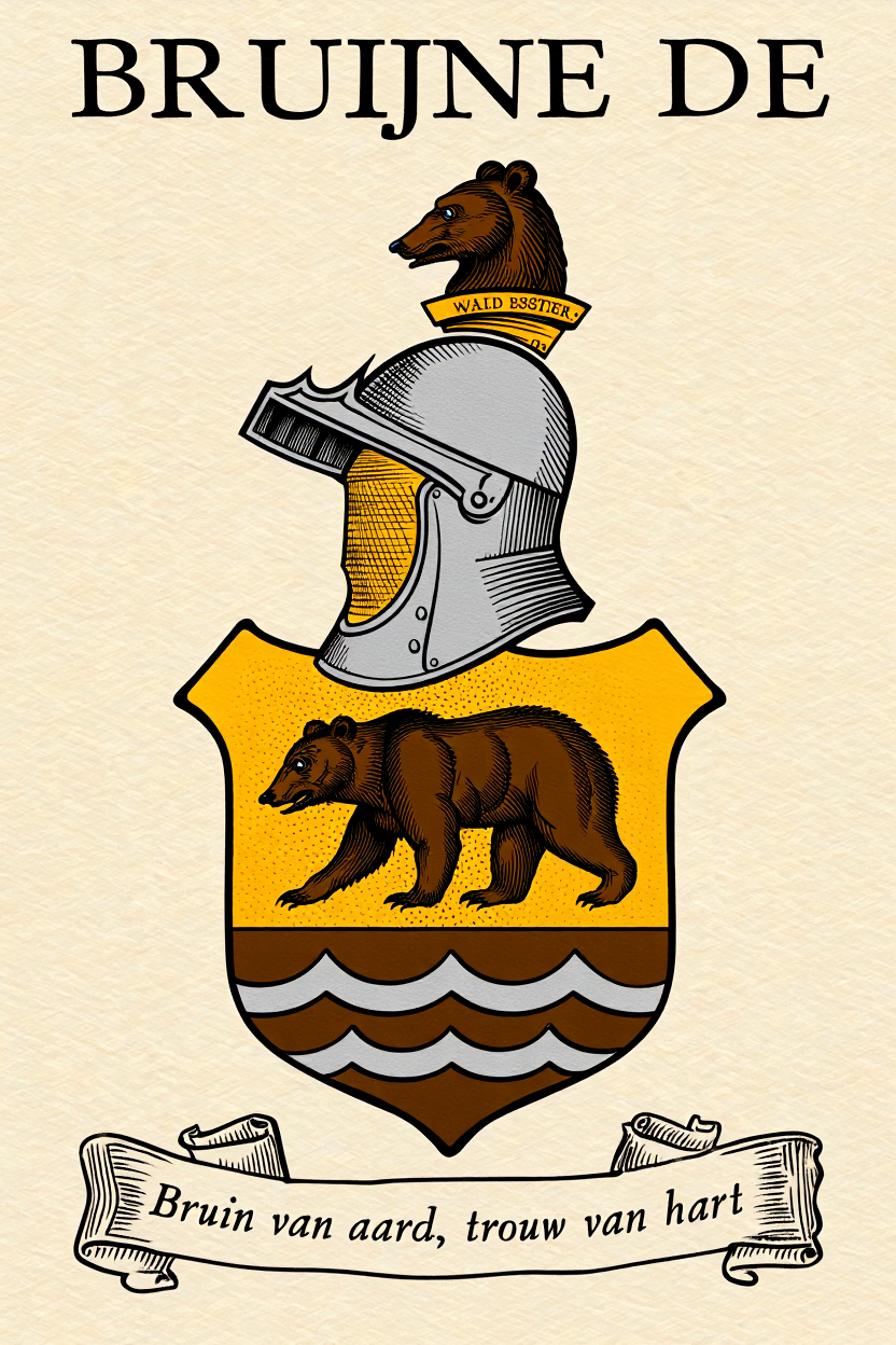 Familiewapen van de achternaam BRUIJNE DE (vergrendeld)
