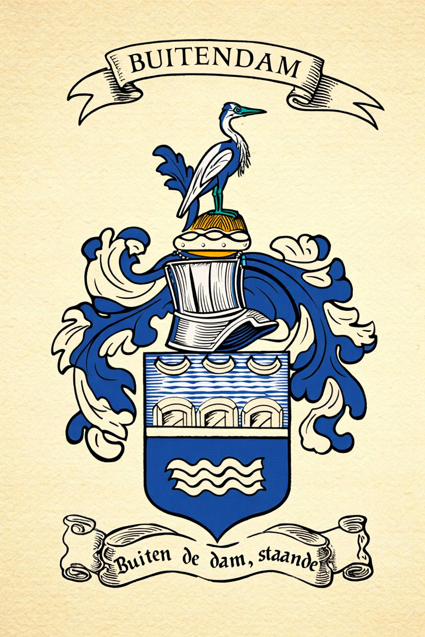 Familiewapen van de achternaam BUITENDAM (vergrendeld)