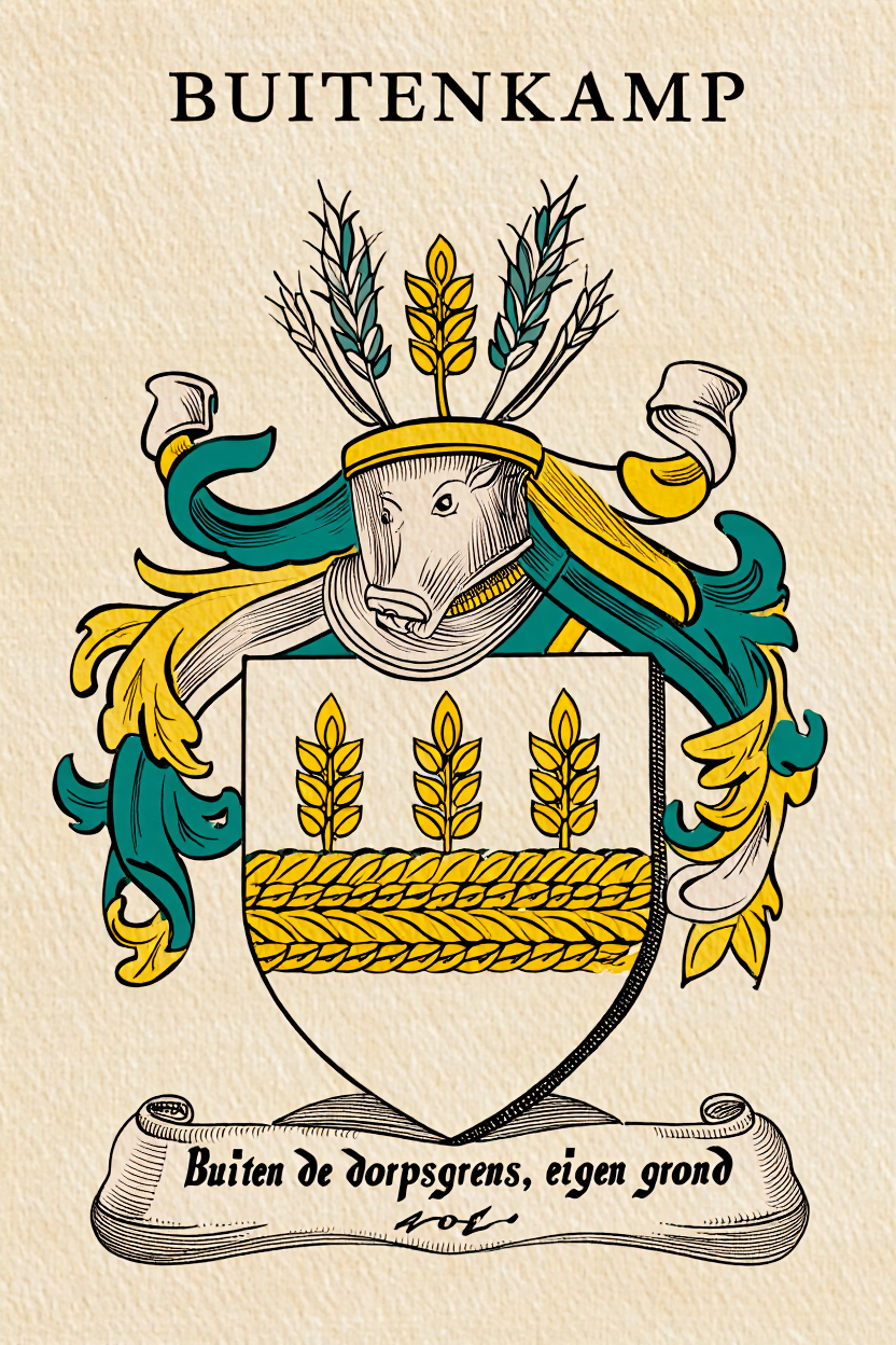 Familiewapen van de achternaam BUITENKAMP (vergrendeld)